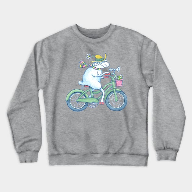 Sheep on a Bike Crewneck Sweatshirt by LAB Ideas